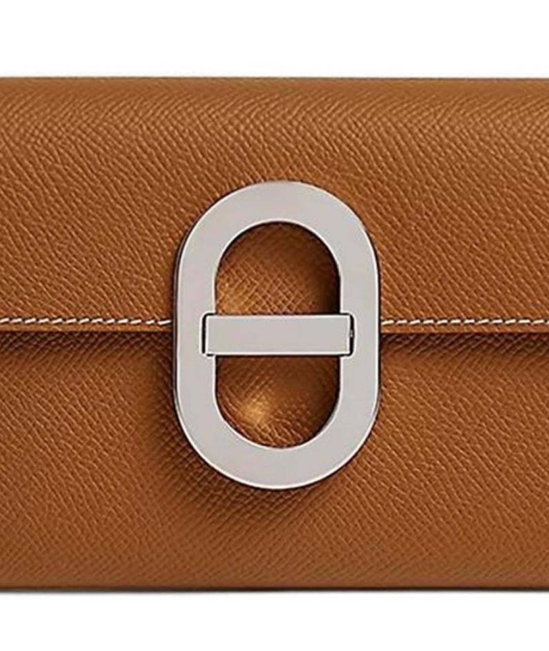 HERMES Коричневая кожаная сумка через плечо, фото 4