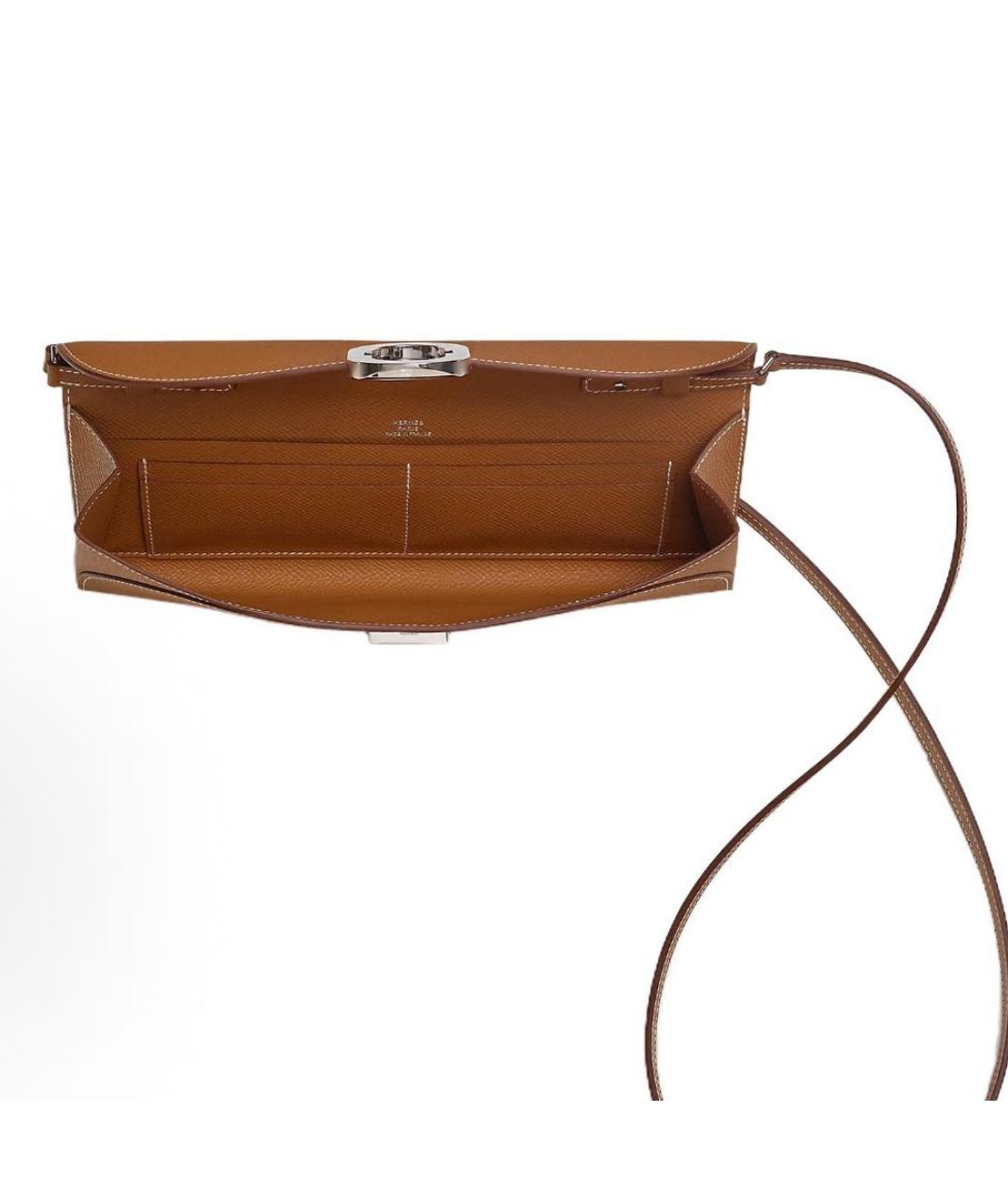 HERMES Коричневая кожаная сумка через плечо, фото 3