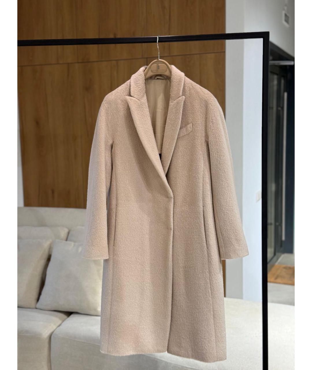 BRUNELLO CUCINELLI Бежевое шерстяное пальто, фото 3