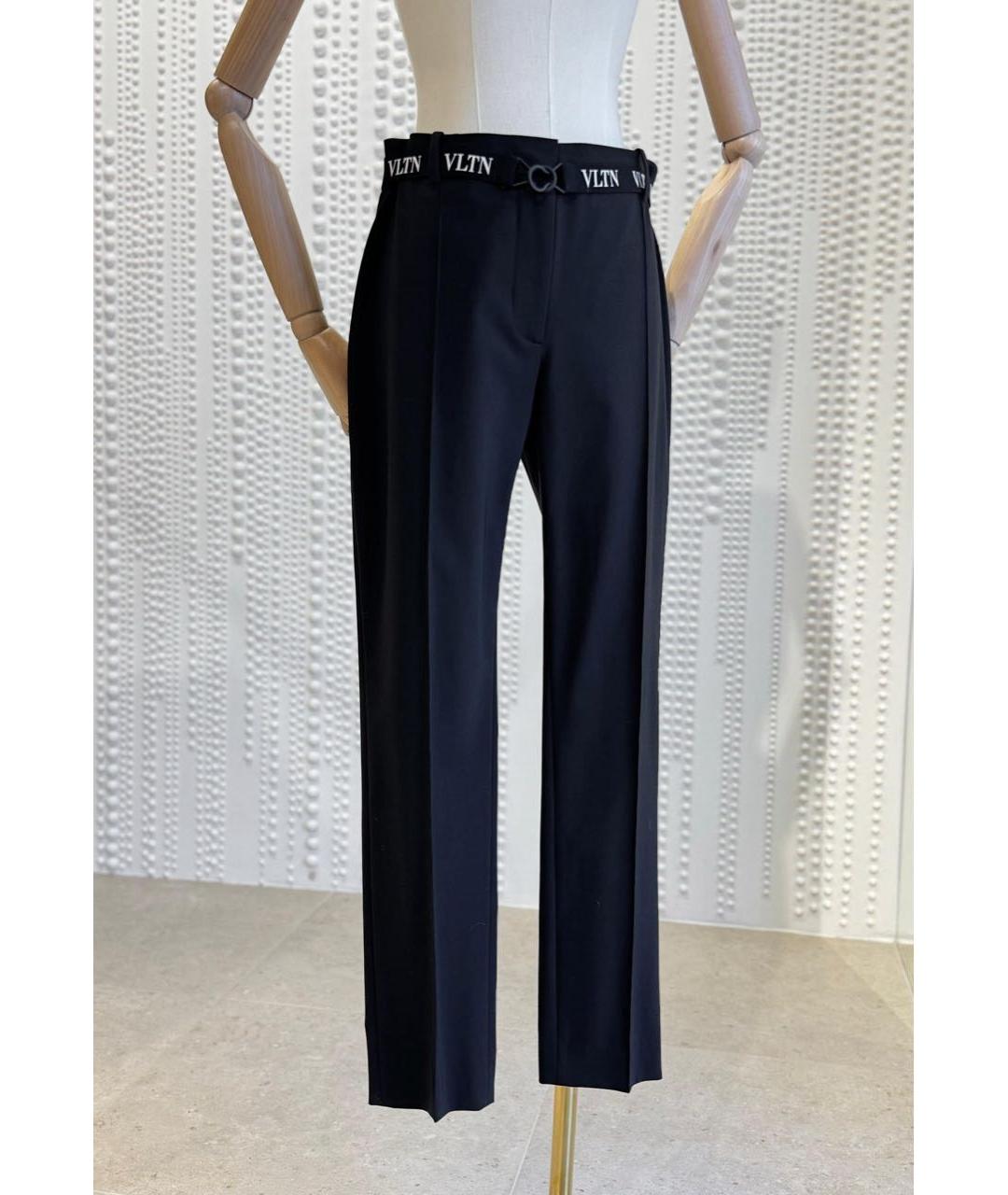 VALENTINO Черные шерстяные прямые брюки, фото 3