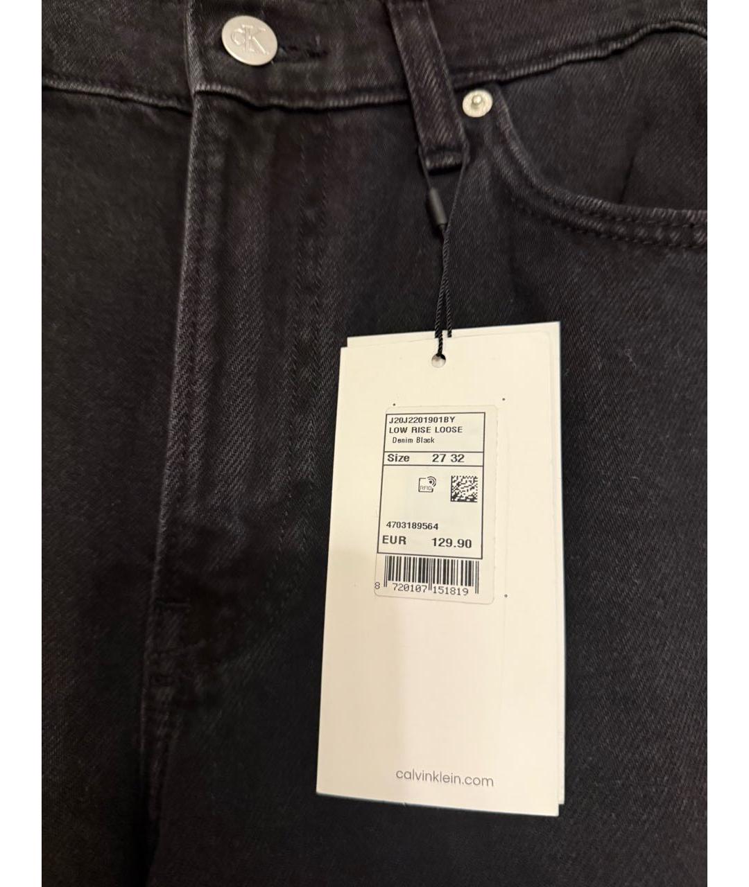 CALVIN KLEIN Черные хлопковые джинсы клеш, фото 5