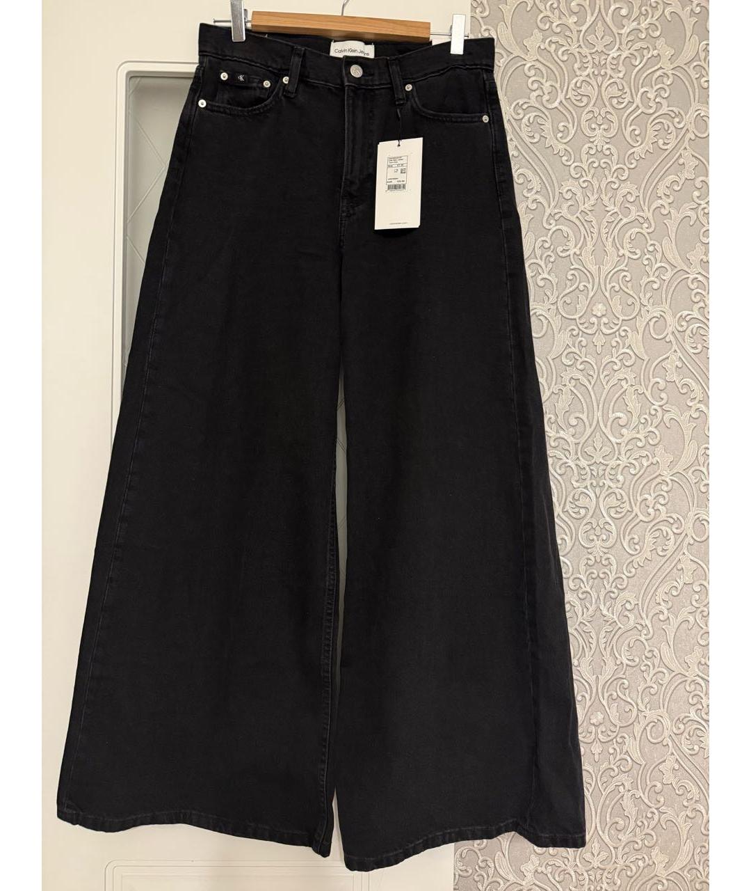 CALVIN KLEIN Черные хлопковые джинсы клеш, фото 8