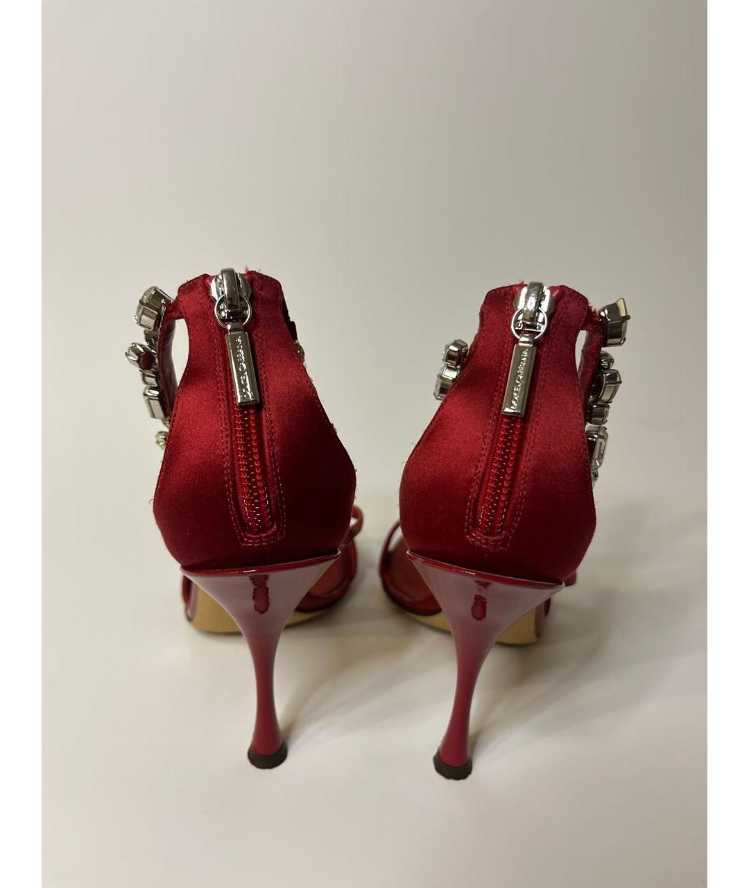 DOLCE&GABBANA Красные текстильные босоножки, фото 4