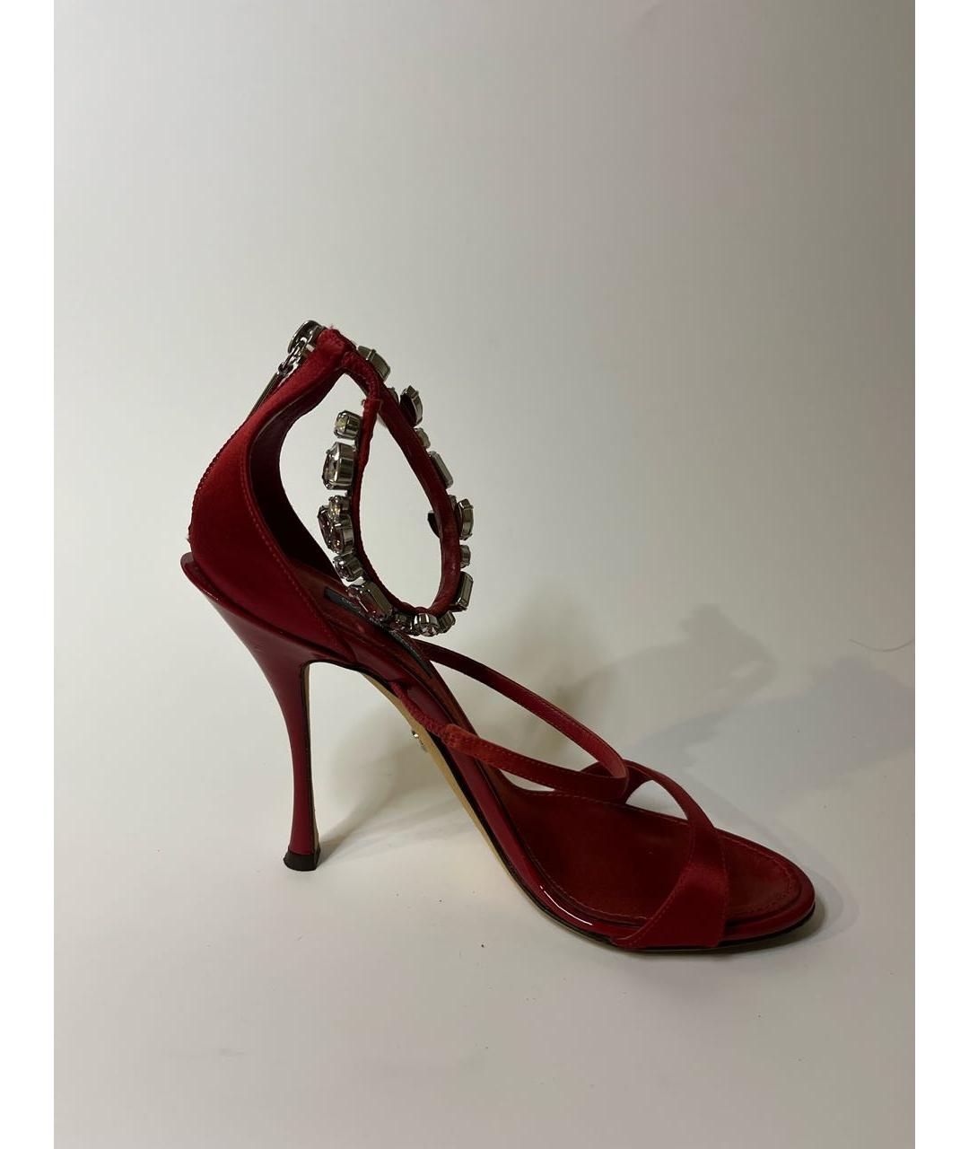 DOLCE&GABBANA Красные текстильные босоножки, фото 8