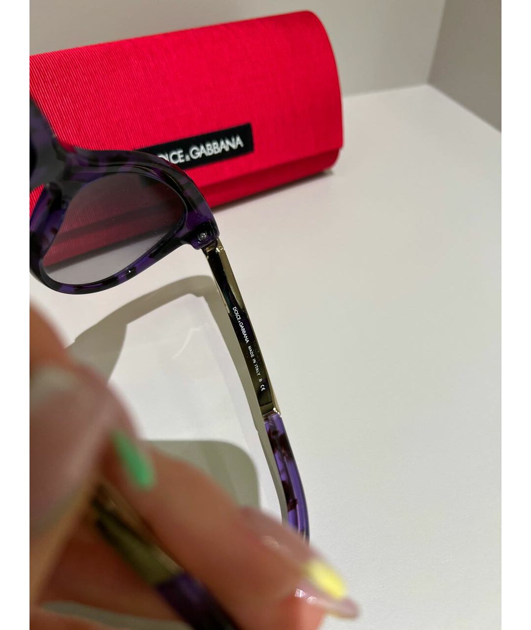 DOLCE&GABBANA Фиолетовые пластиковые солнцезащитные очки, фото 4