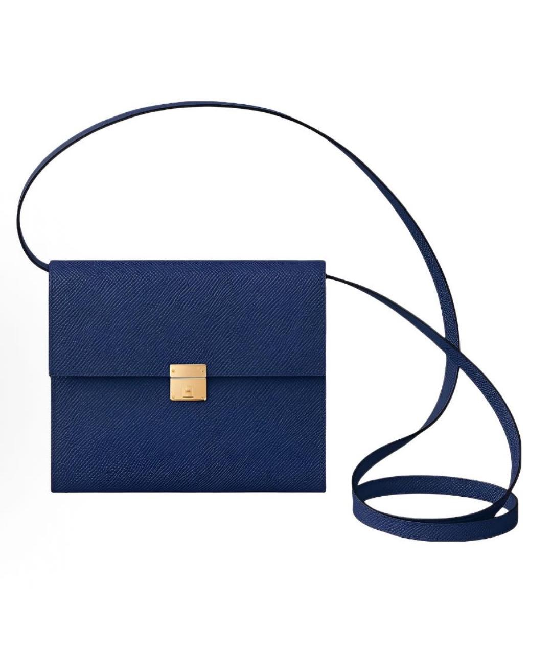 HERMES Синяя кожаная сумка через плечо, фото 5