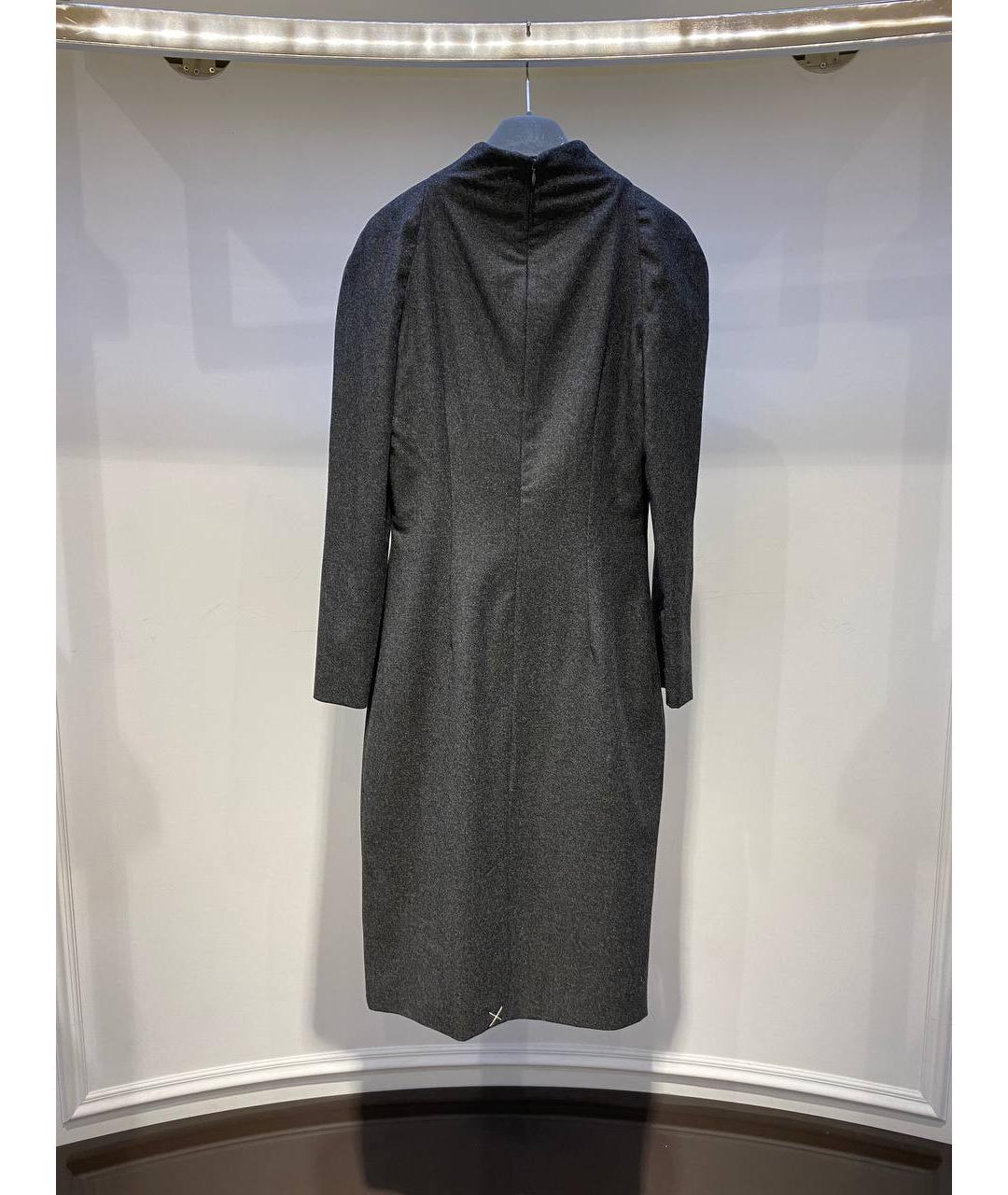 ALEXANDER MCQUEEN Серое шерстяное платье, фото 3