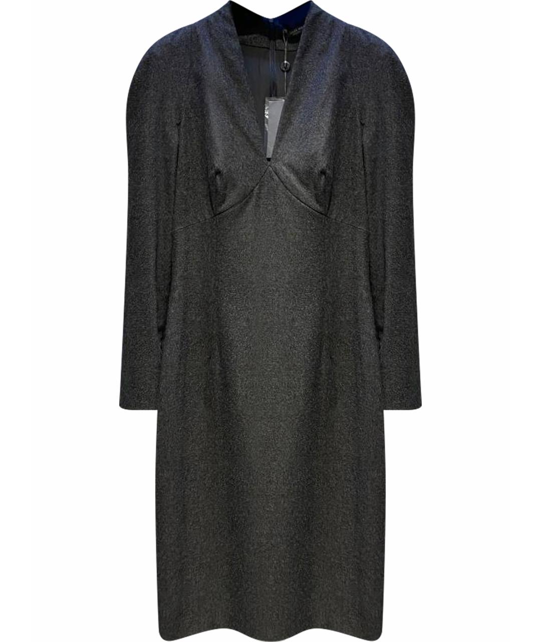 ALEXANDER MCQUEEN Серое шерстяное платье, фото 1