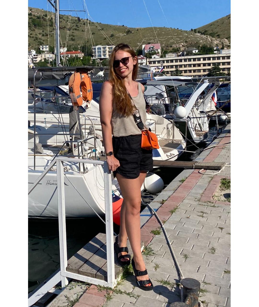 FURLA Оранжевая кожаная сумка через плечо, фото 5