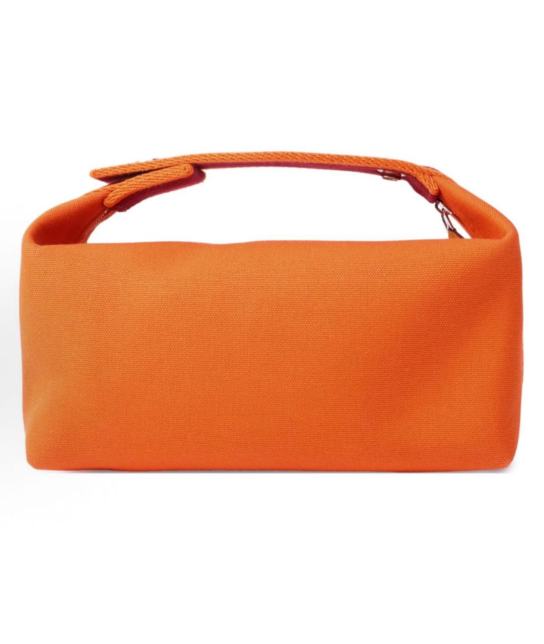 HERMES Оранжевая хлопковая косметичка, фото 3