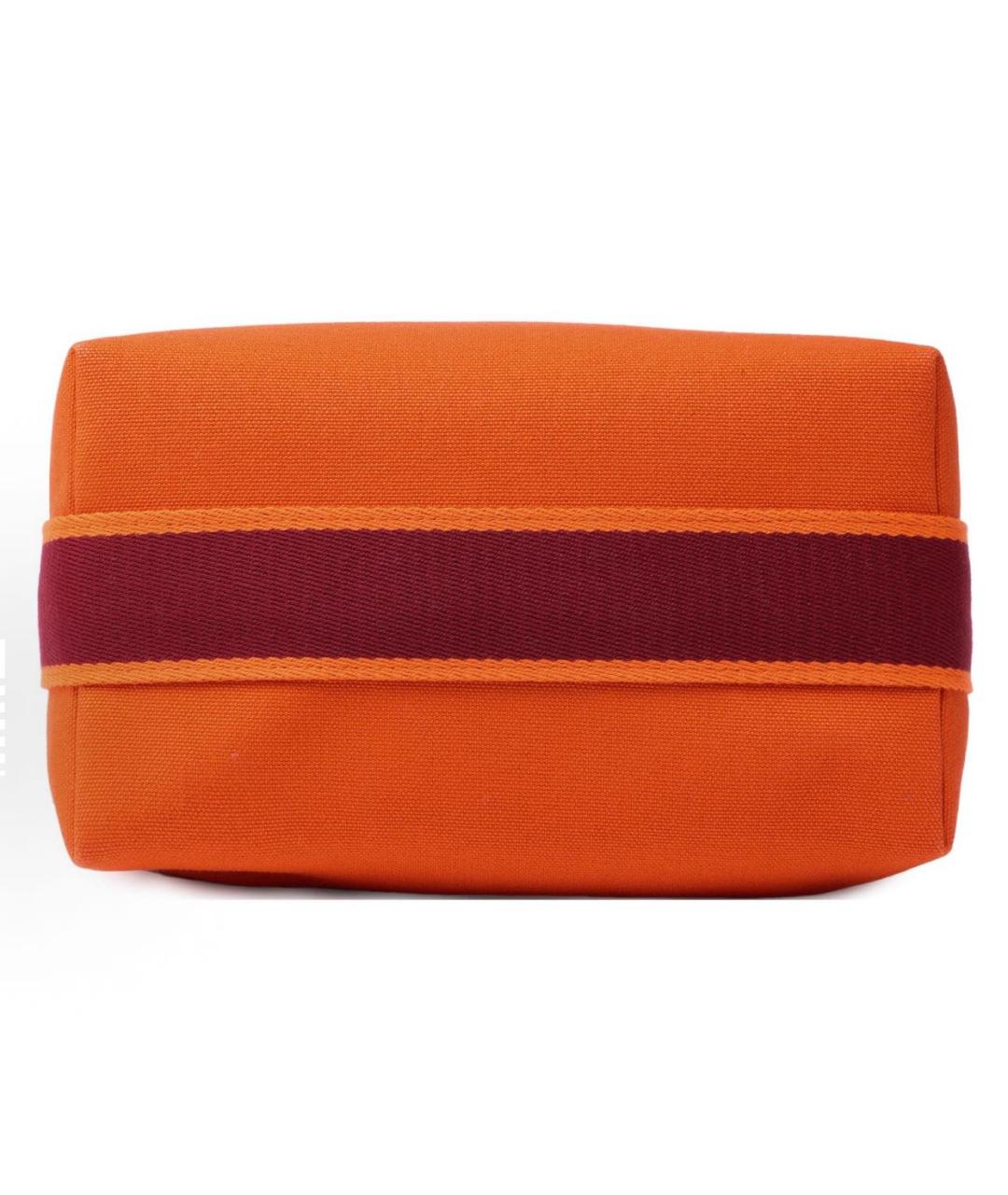 HERMES Оранжевая хлопковая косметичка, фото 4