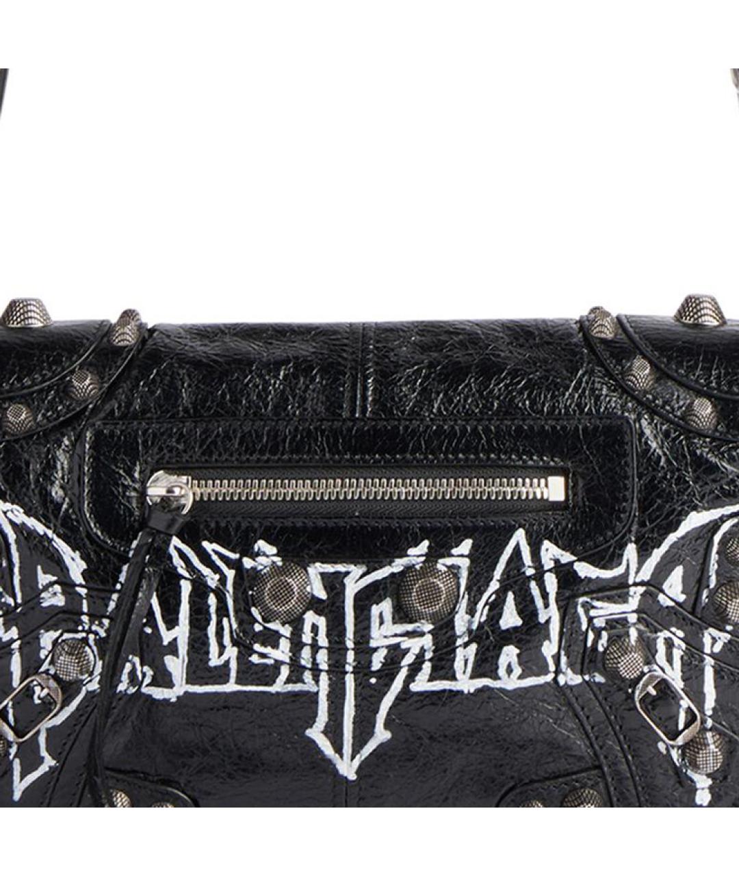 BALENCIAGA Черная кожаная сумка на плечо, фото 5