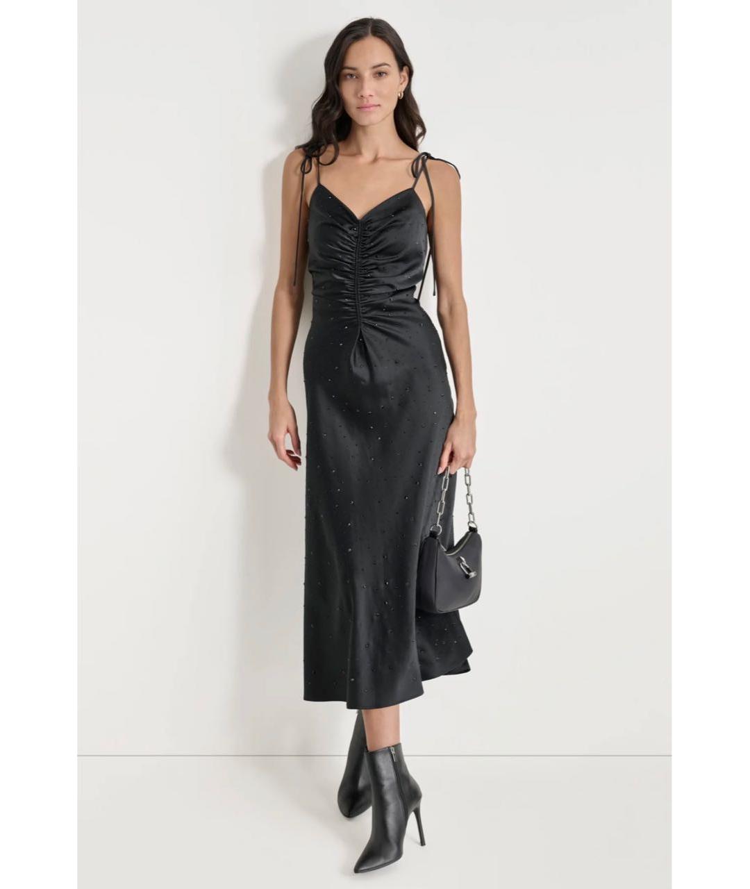 DKNY Черное полиэстеровое вечернее платье, фото 4