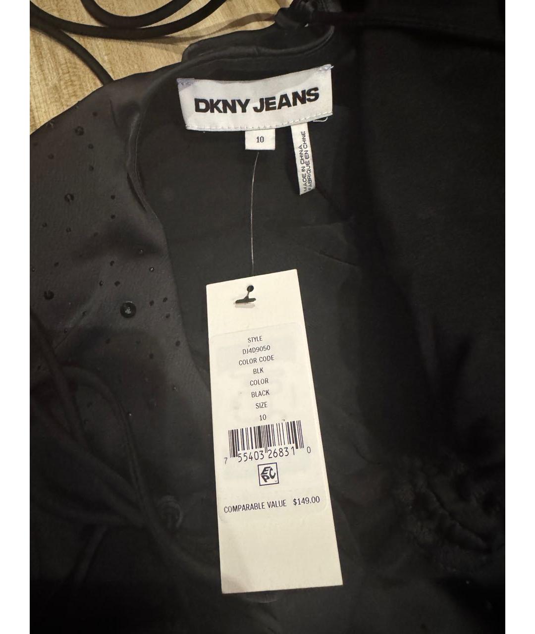 DKNY Черное полиэстеровое вечернее платье, фото 3