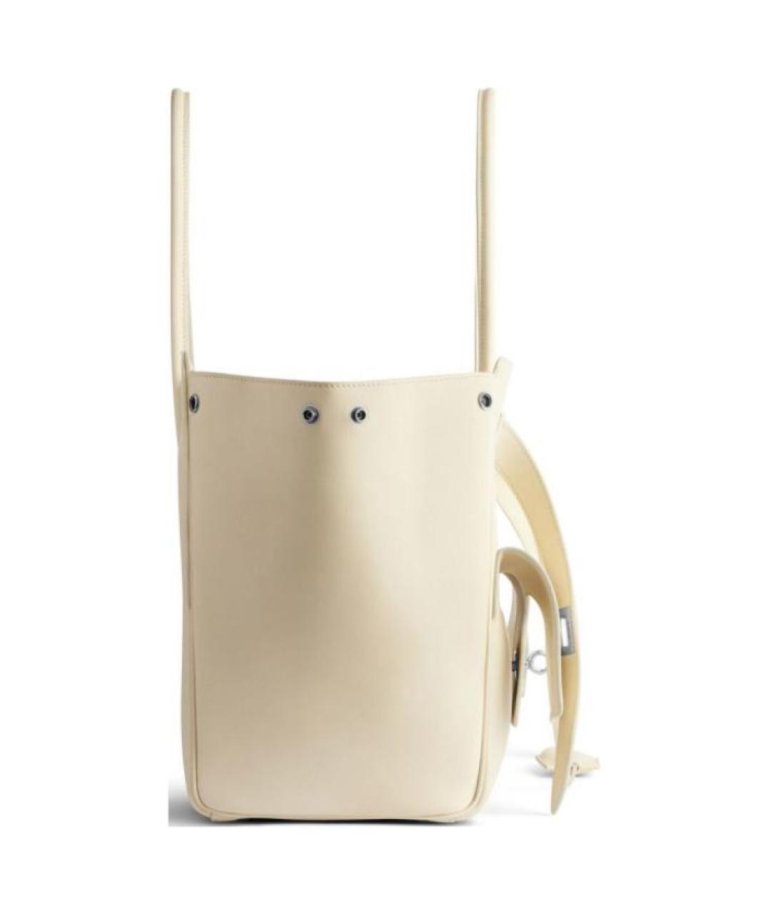 BALENCIAGA Бежевая кожаная сумка через плечо, фото 3