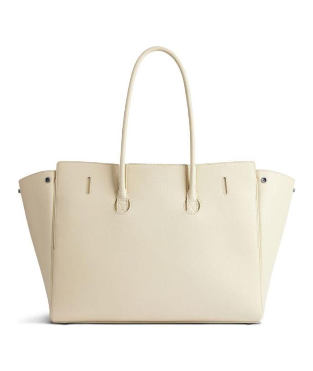 BALENCIAGA Бежевая кожаная сумка через плечо, фото 5