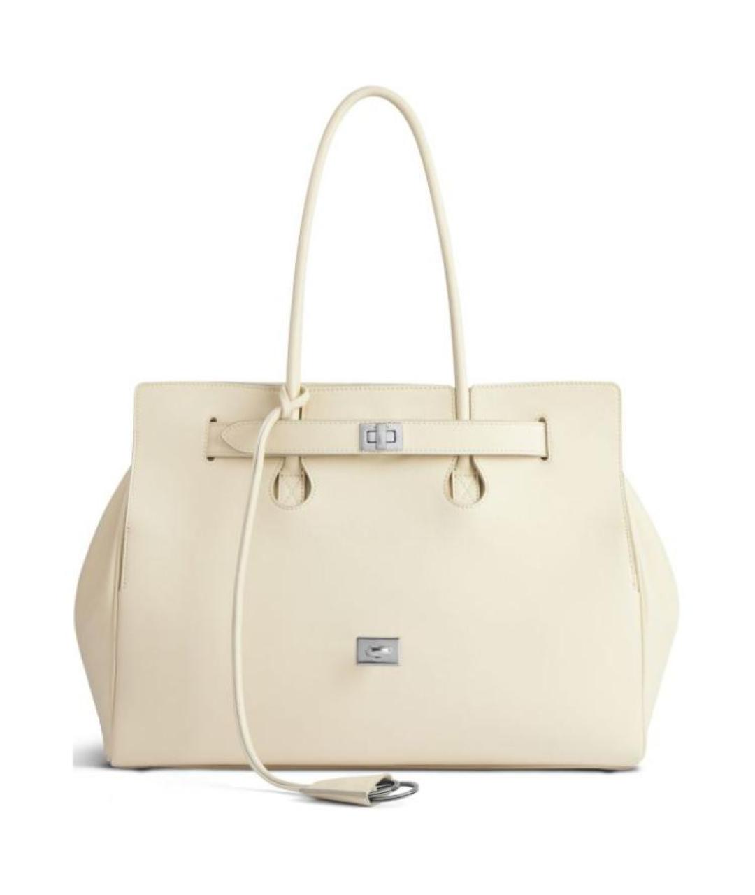 BALENCIAGA Бежевая кожаная сумка через плечо, фото 4