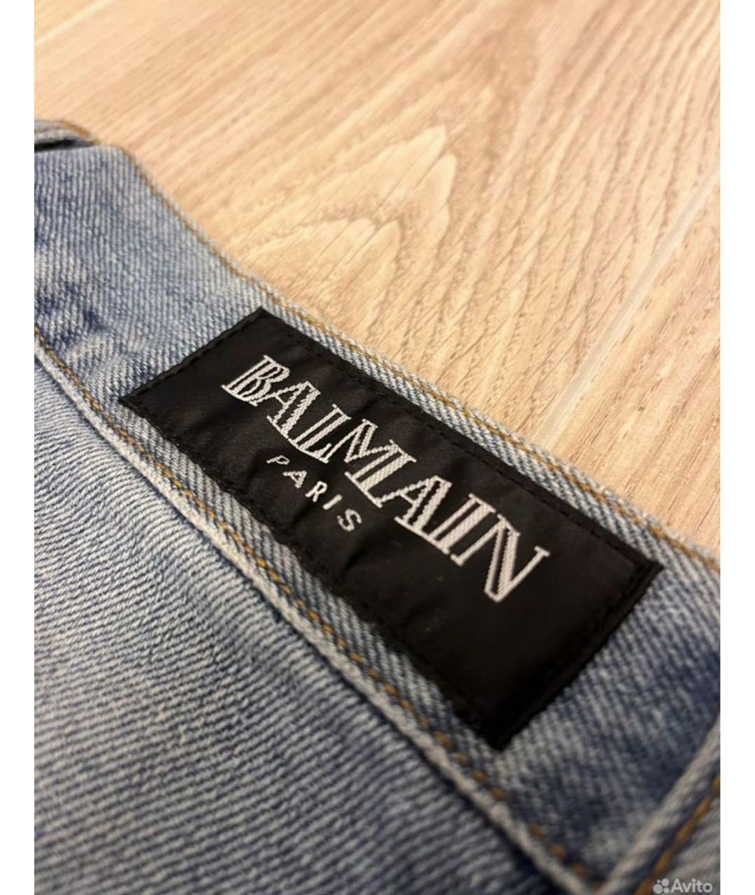 BALMAIN Голубые хлопковые джинсы скинни, фото 3
