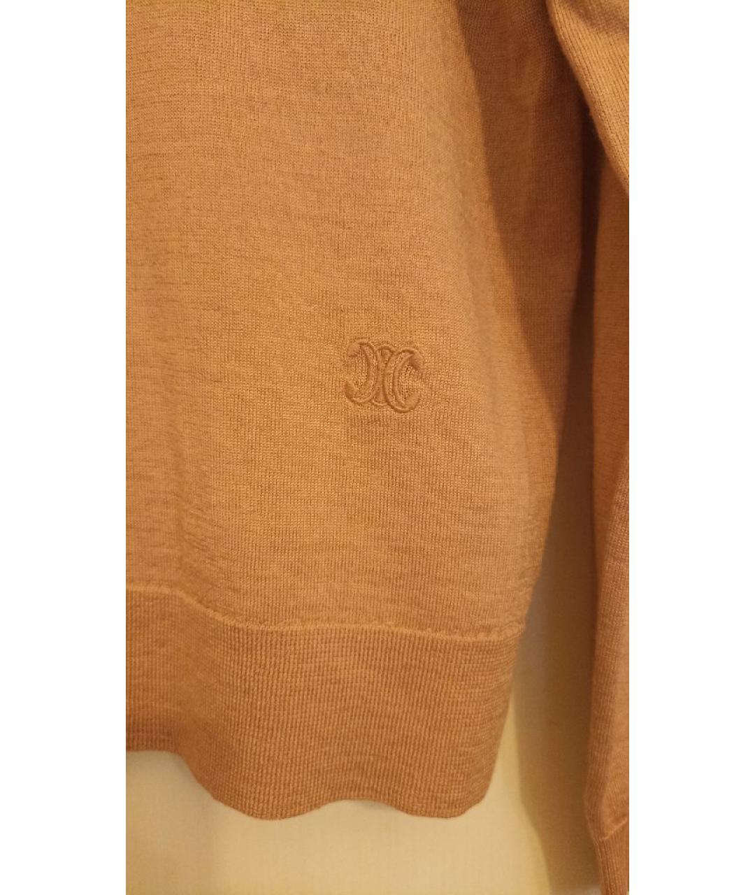 CELINE Коричневый шерстяной джемпер / свитер, фото 4