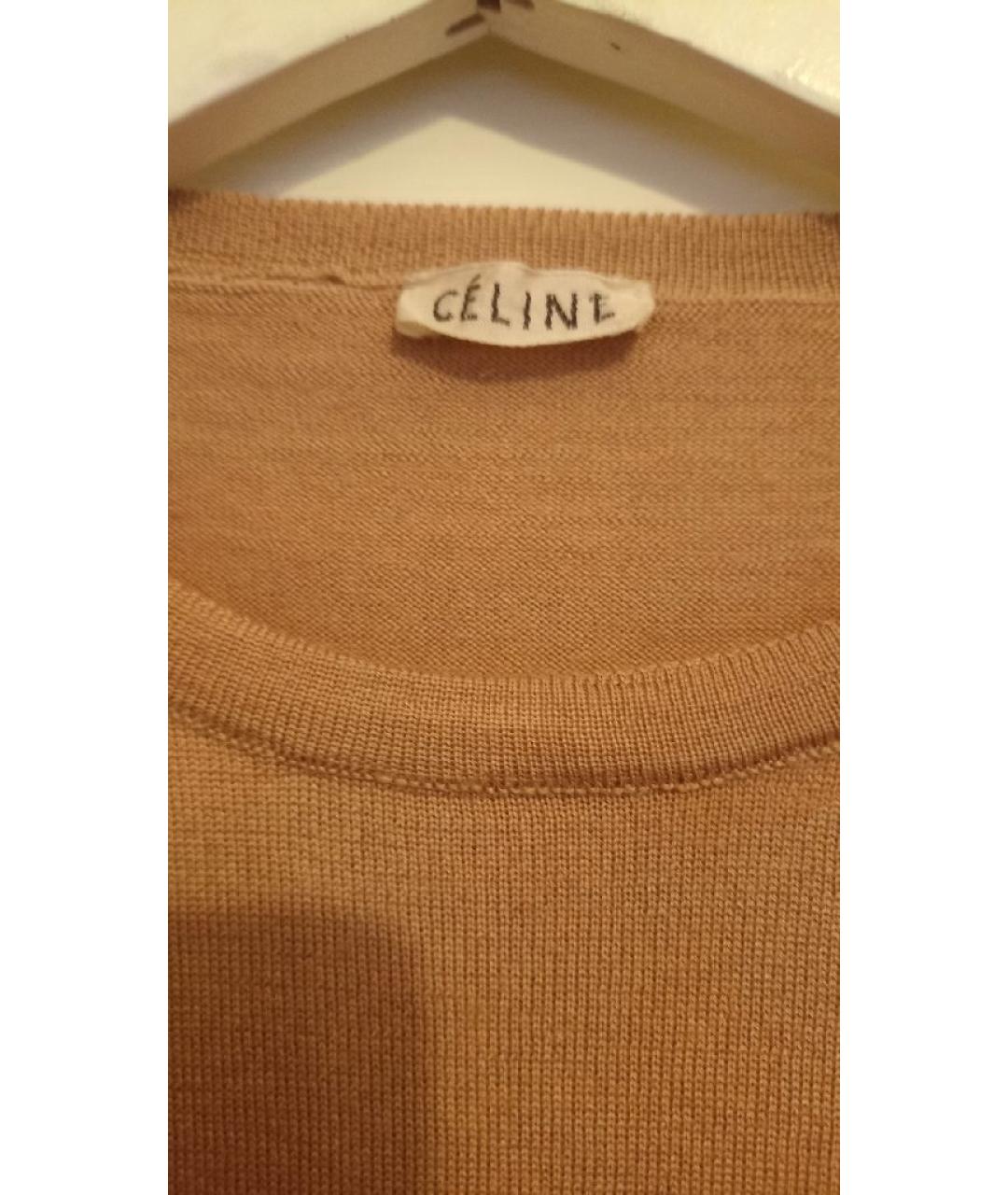 CELINE Коричневый шерстяной джемпер / свитер, фото 3