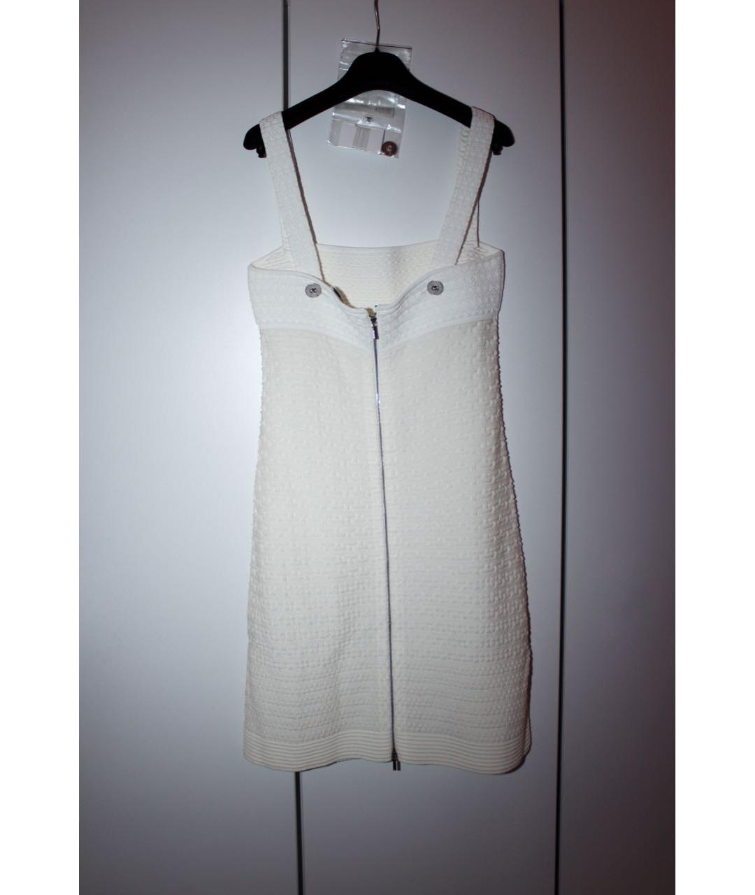 CHANEL Белый хлопко-эластановый сарафан, фото 2