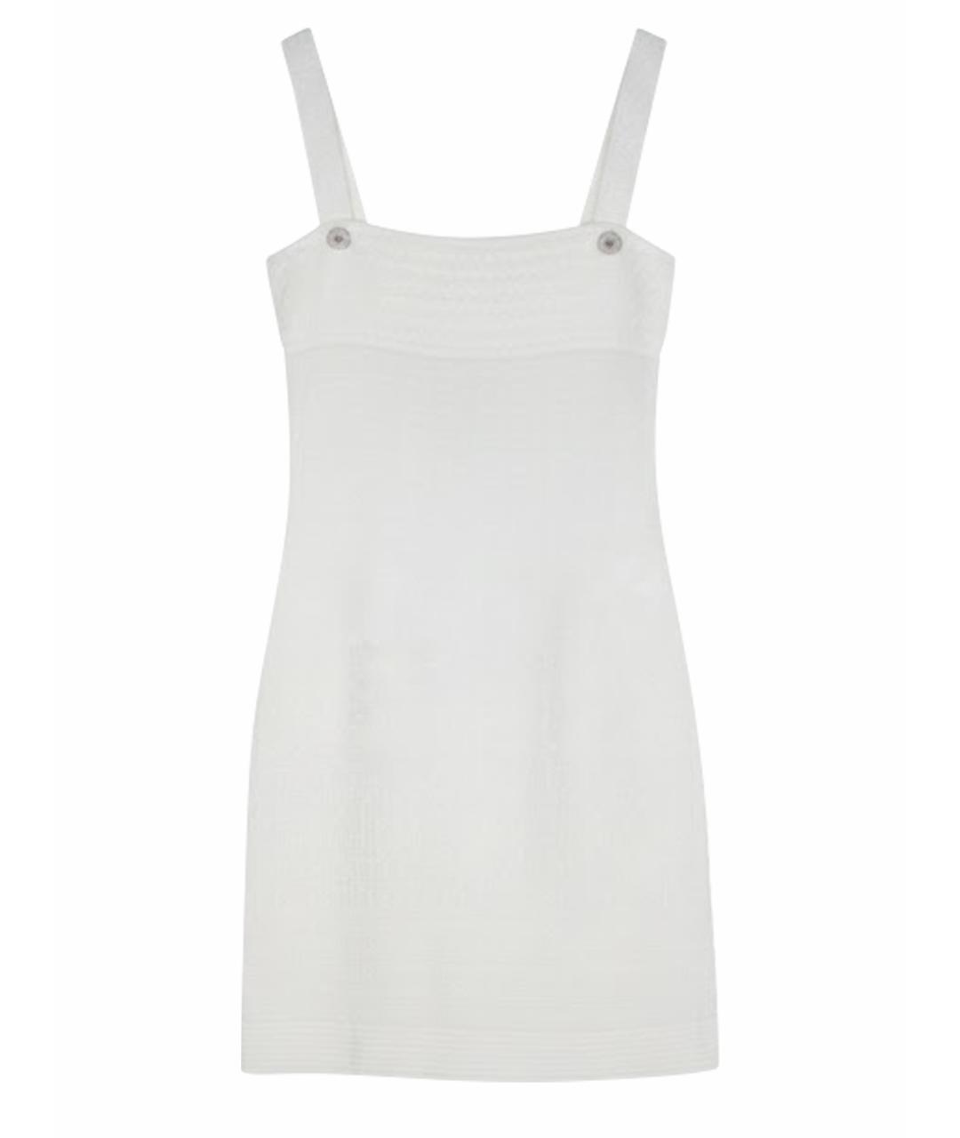 CHANEL Белый хлопко-эластановый сарафан, фото 1