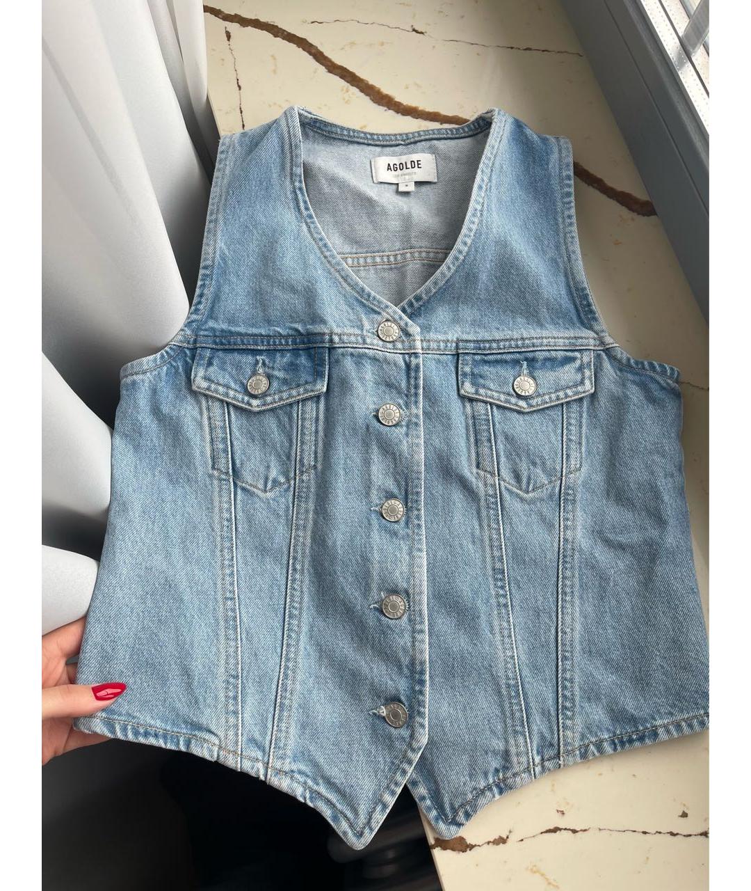 AGOLDE Голубой деним жилет, фото 3