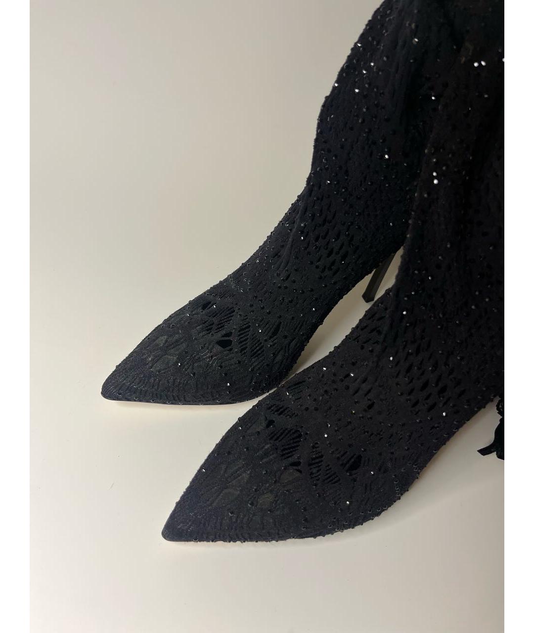 CASADEI Черные текстильные ботфорты, фото 3