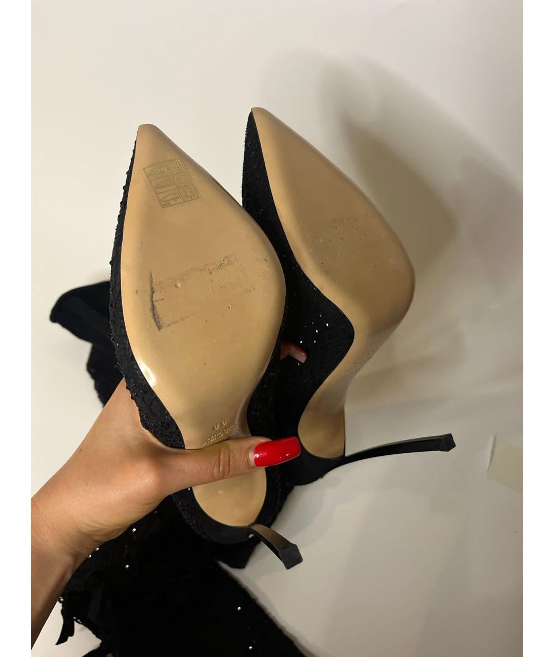 CASADEI Черные текстильные ботфорты, фото 7