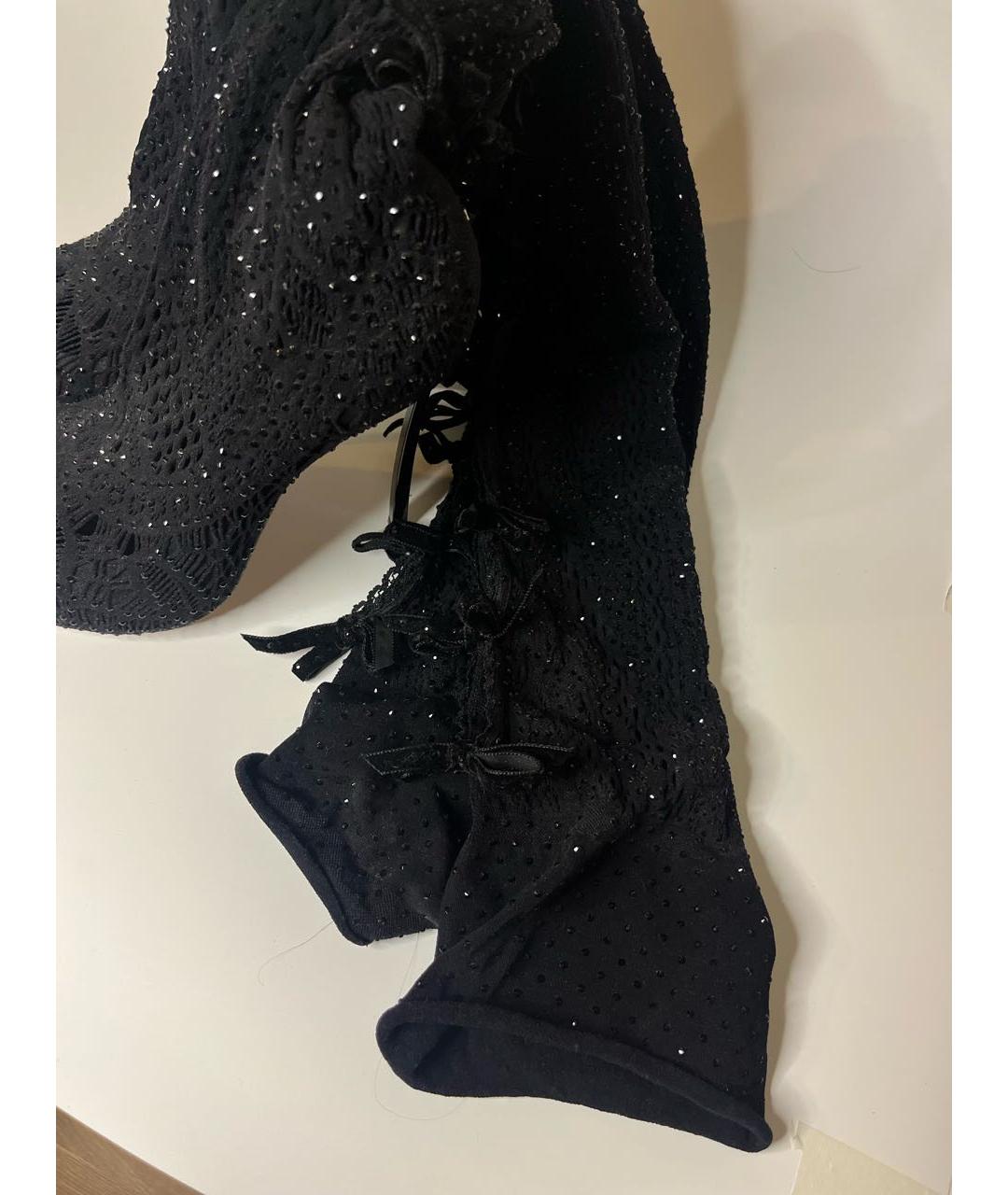 CASADEI Черные текстильные ботфорты, фото 5