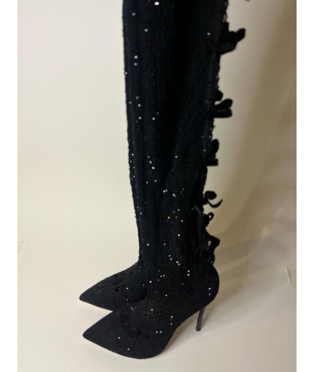 CASADEI Черные текстильные ботфорты, фото 8