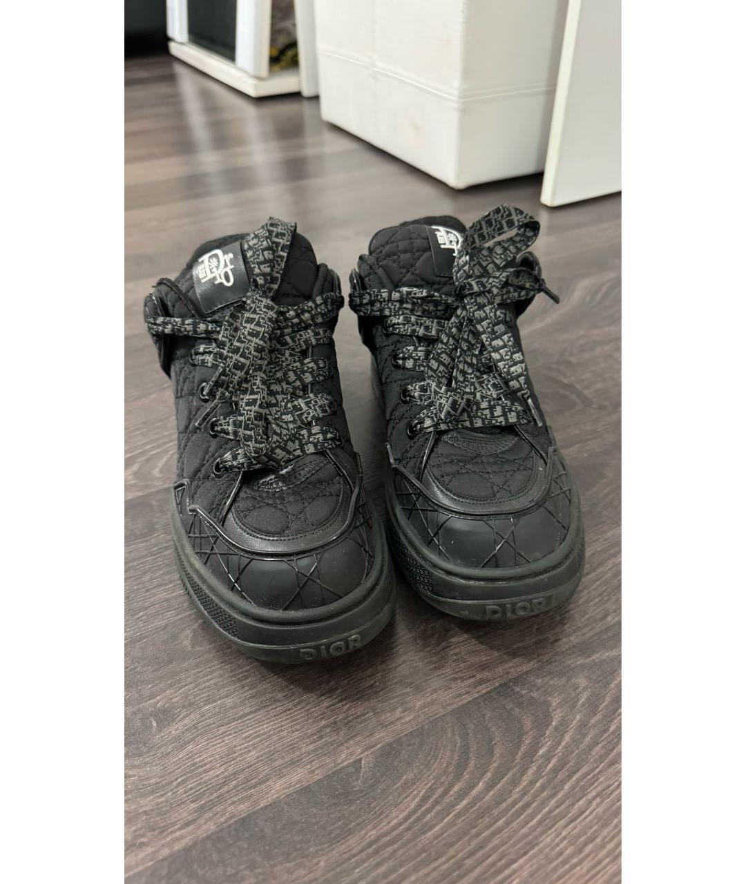 CHRISTIAN DIOR Черные текстильные кеды, фото 2