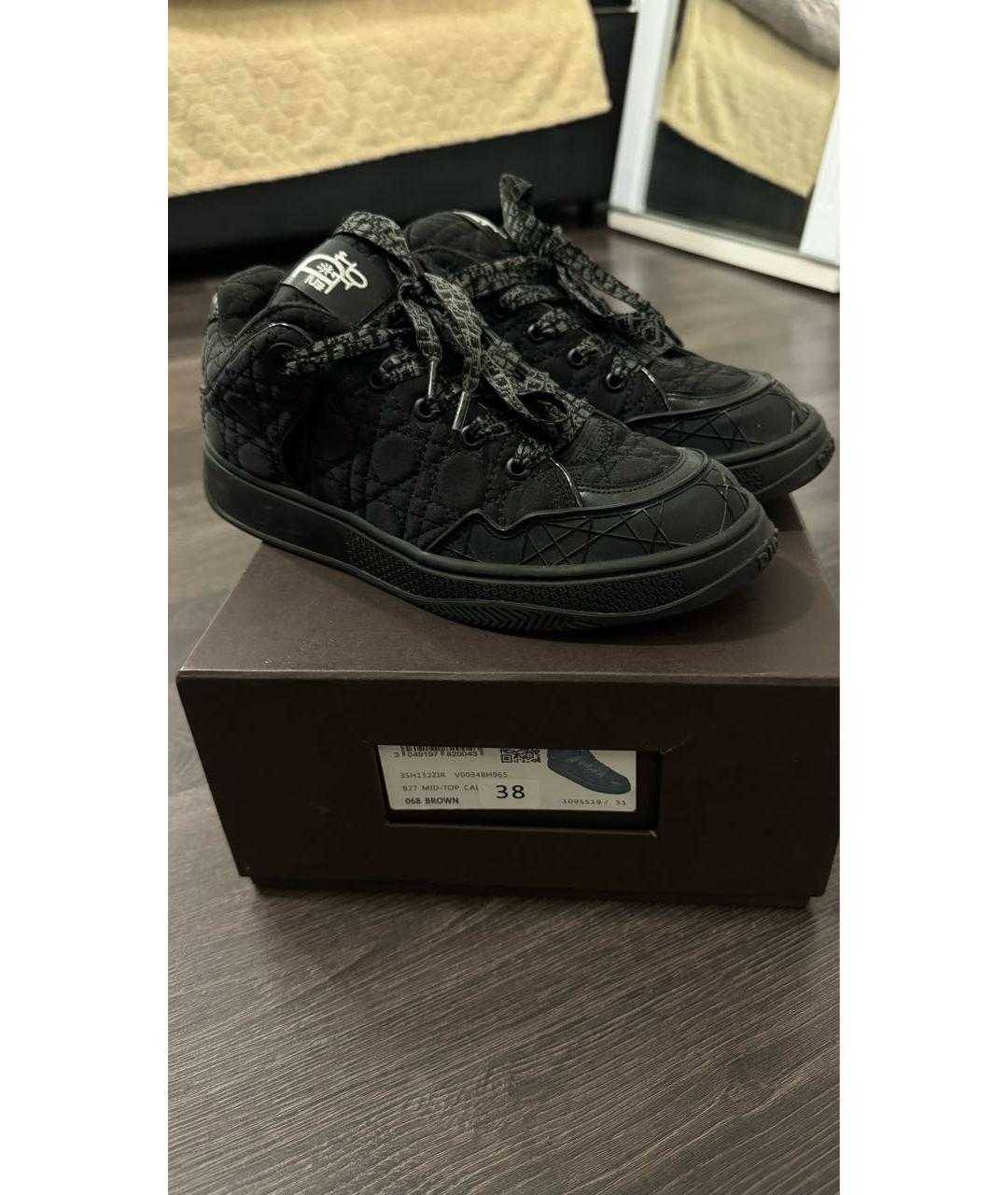 CHRISTIAN DIOR Черные текстильные кеды, фото 5