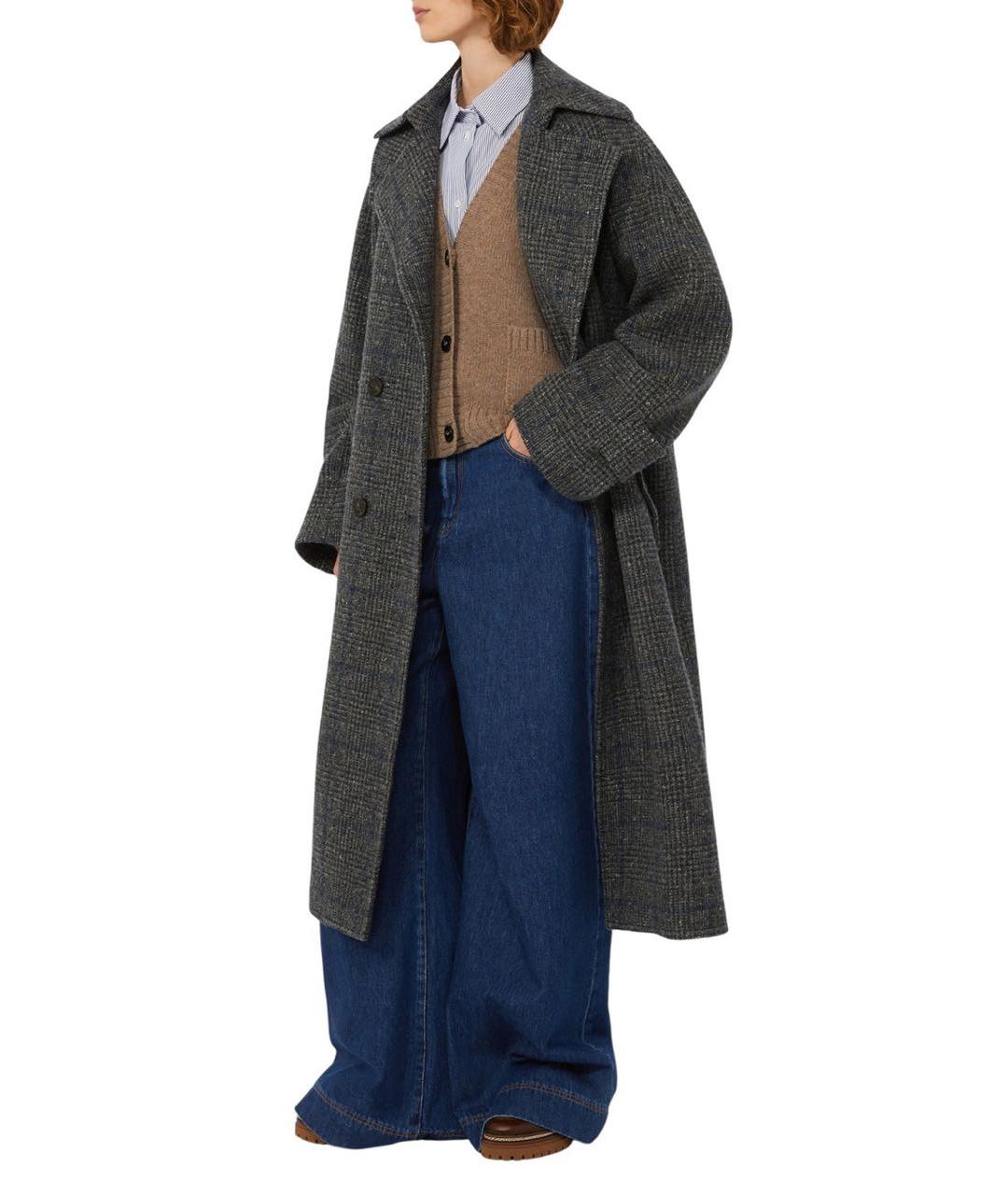 WEEKEND MAX MARA Серое шерстяное пальто, фото 5