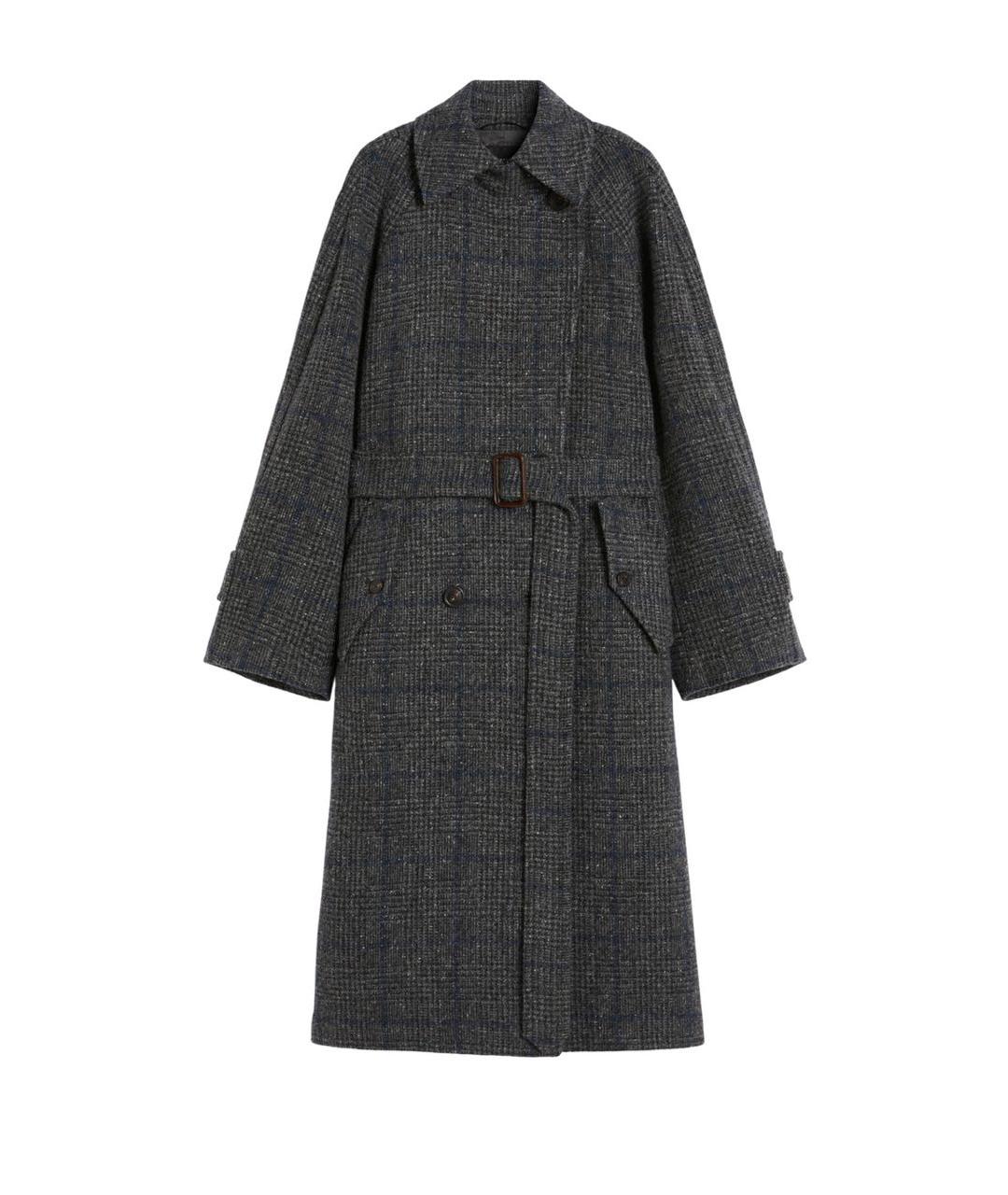 WEEKEND MAX MARA Серое шерстяное пальто, фото 6