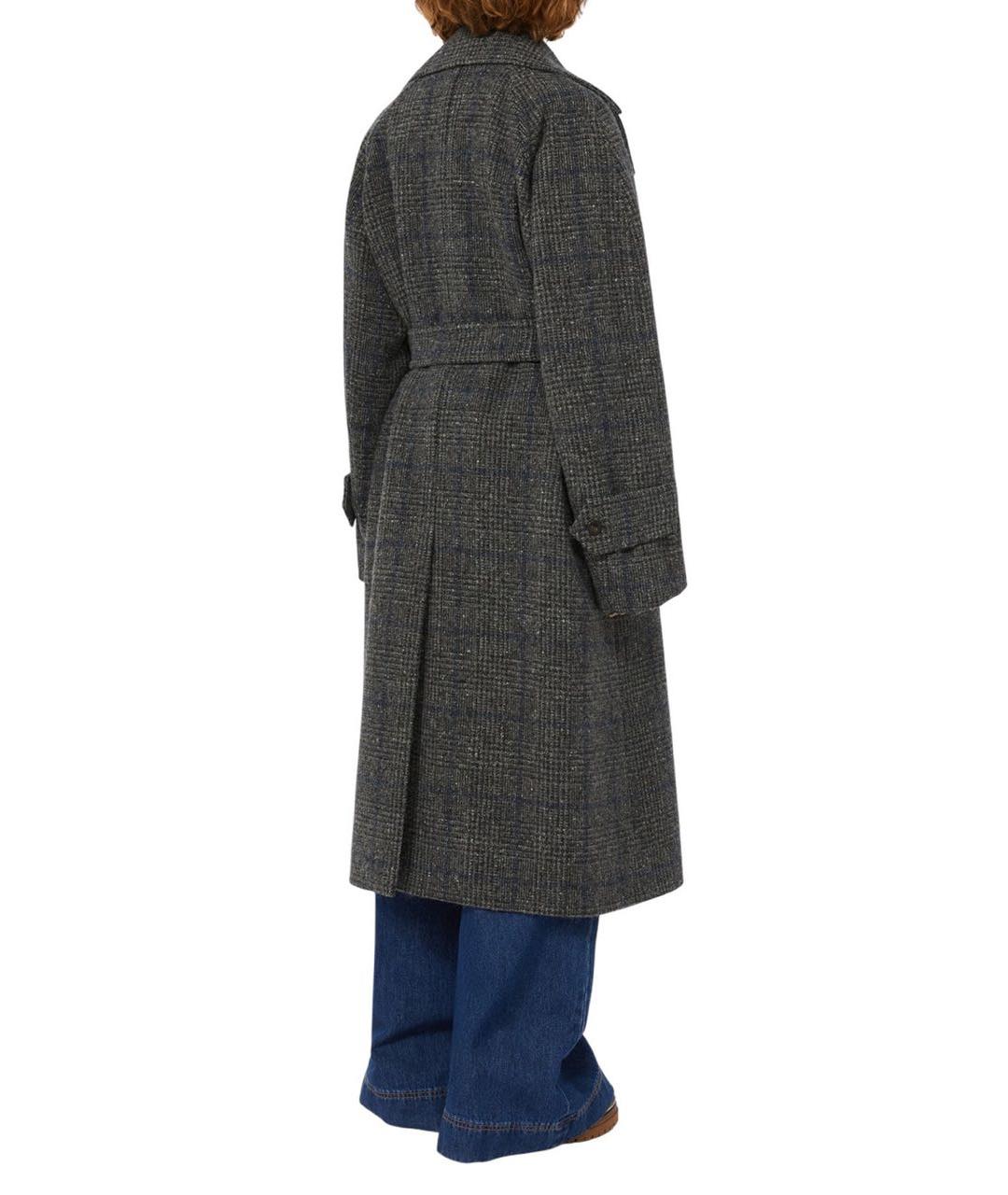 WEEKEND MAX MARA Серое шерстяное пальто, фото 3