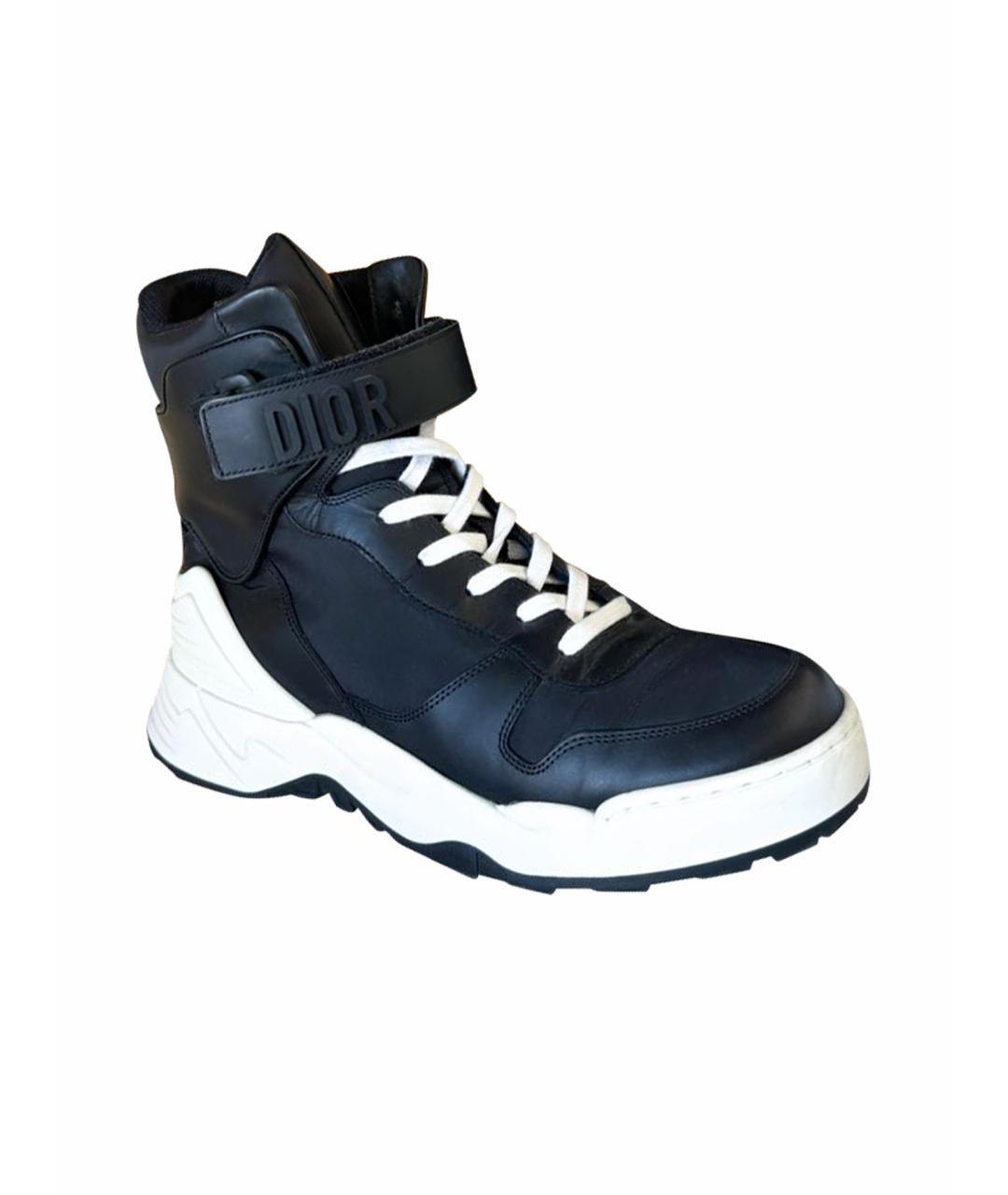 CHRISTIAN DIOR Черные кожаные кроссовки, фото 1