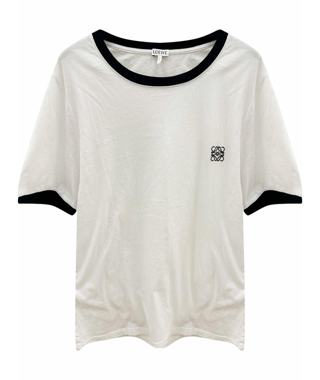 LOEWE Белая хлопковая футболка, фото 1