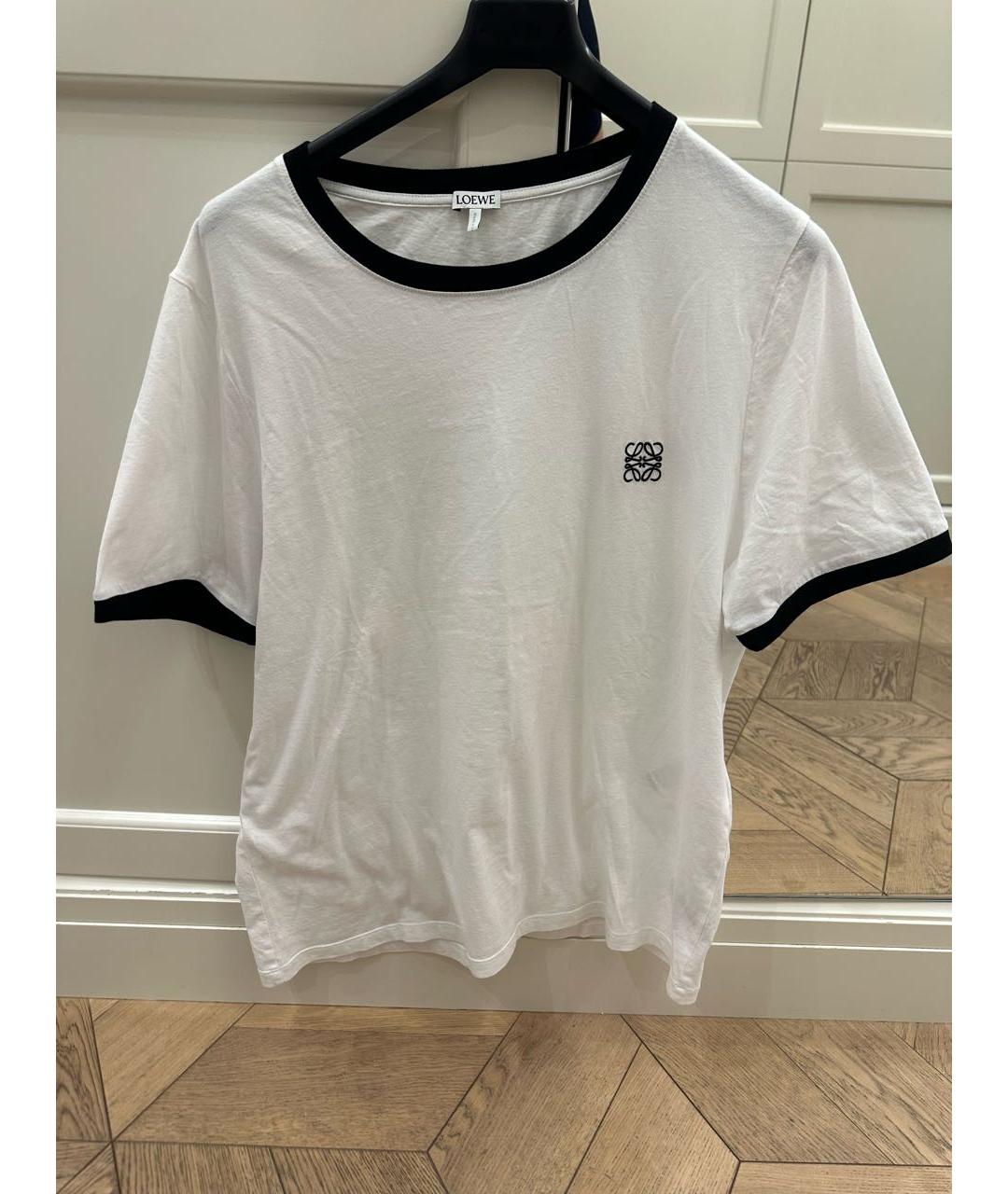 LOEWE Белая хлопковая футболка, фото 6