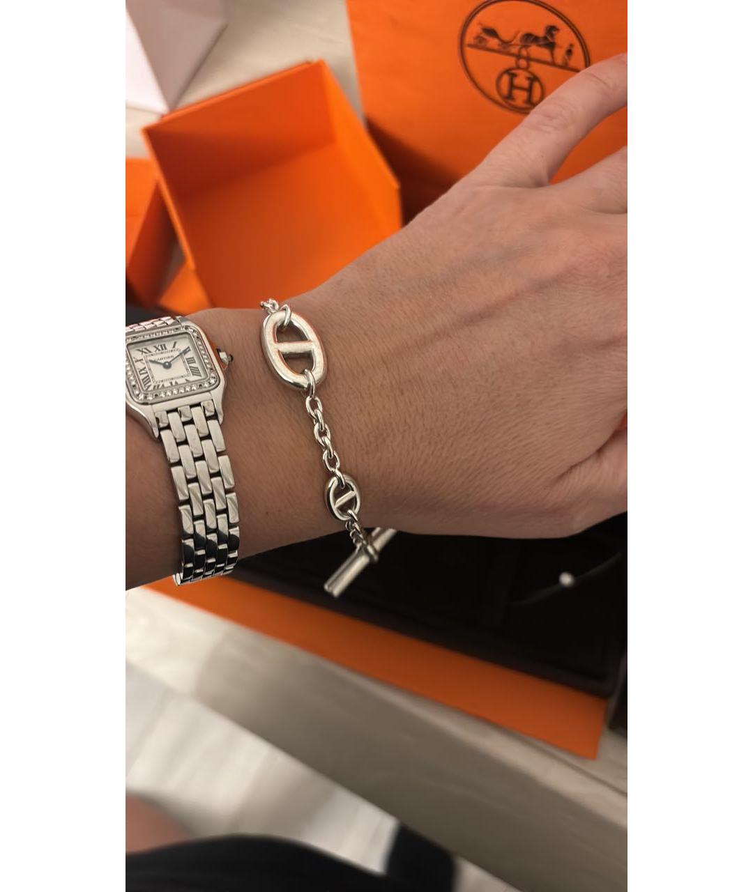 HERMES Белый с серебряным покрытием комплект, фото 7