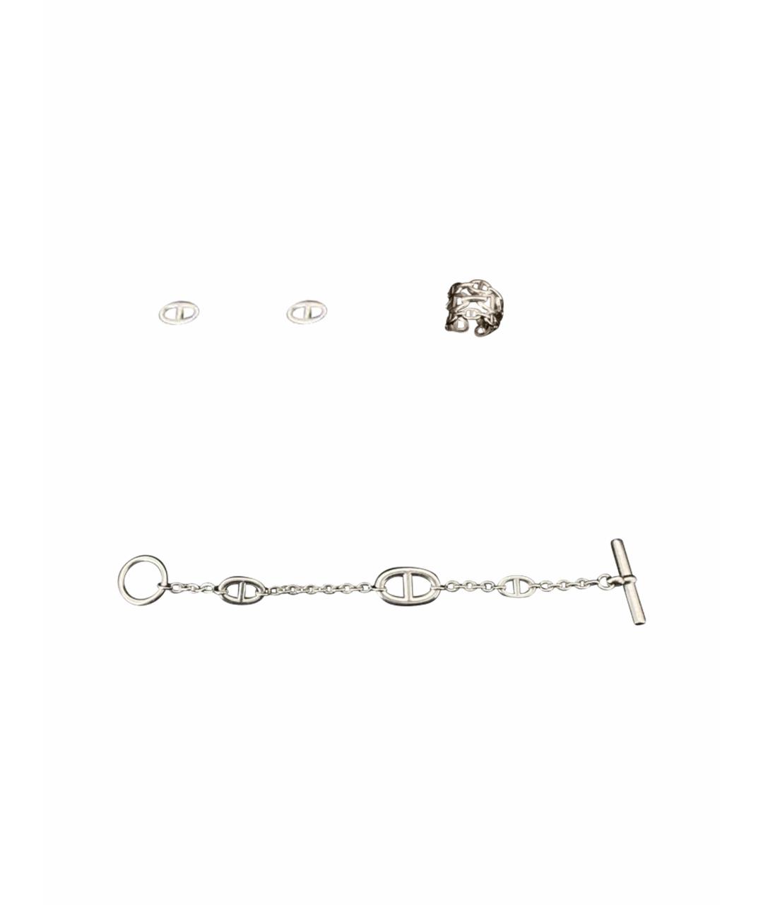 HERMES Белый с серебряным покрытием комплект, фото 1