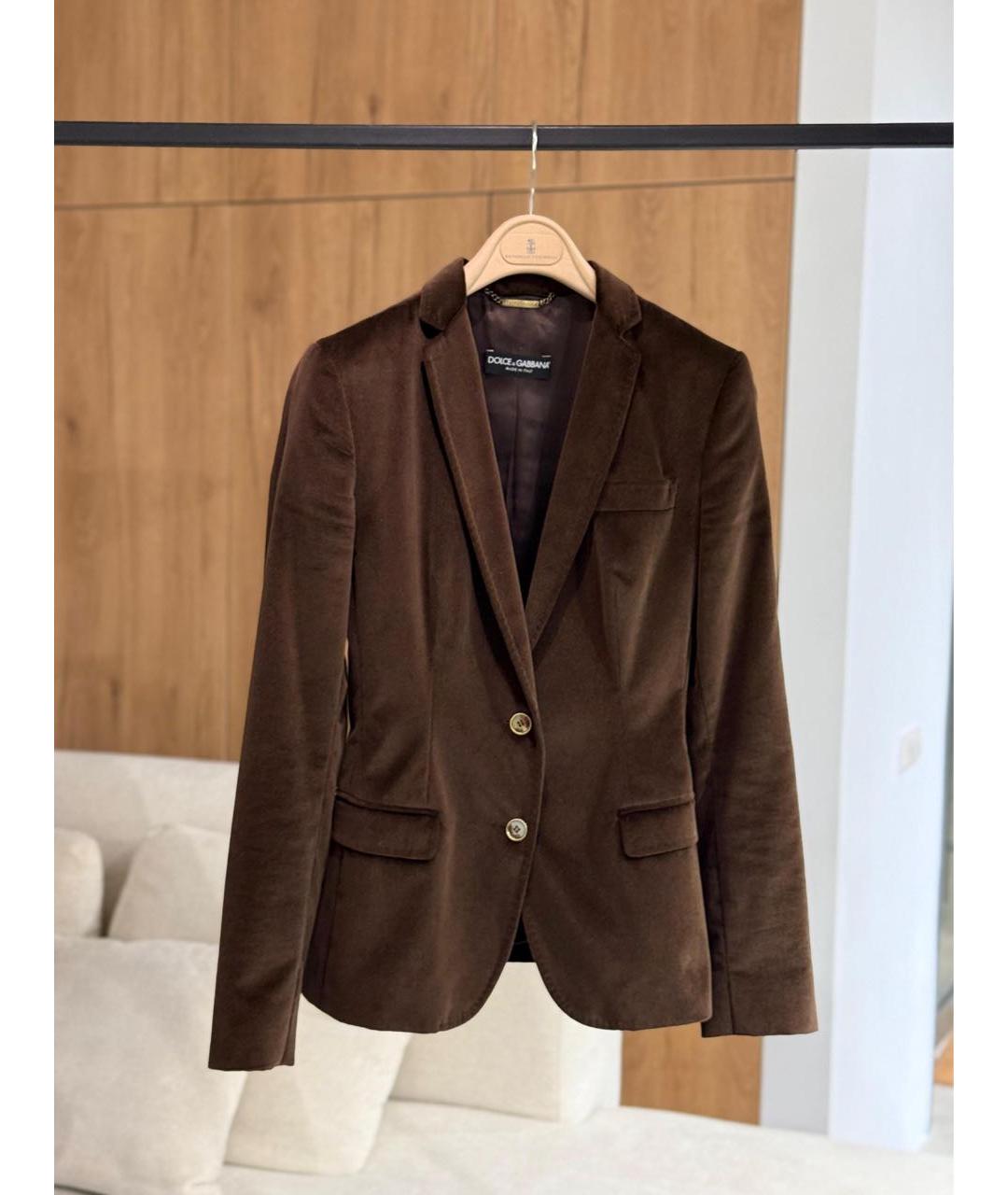 DOLCE&GABBANA Коричневый жакет/пиджак, фото 2