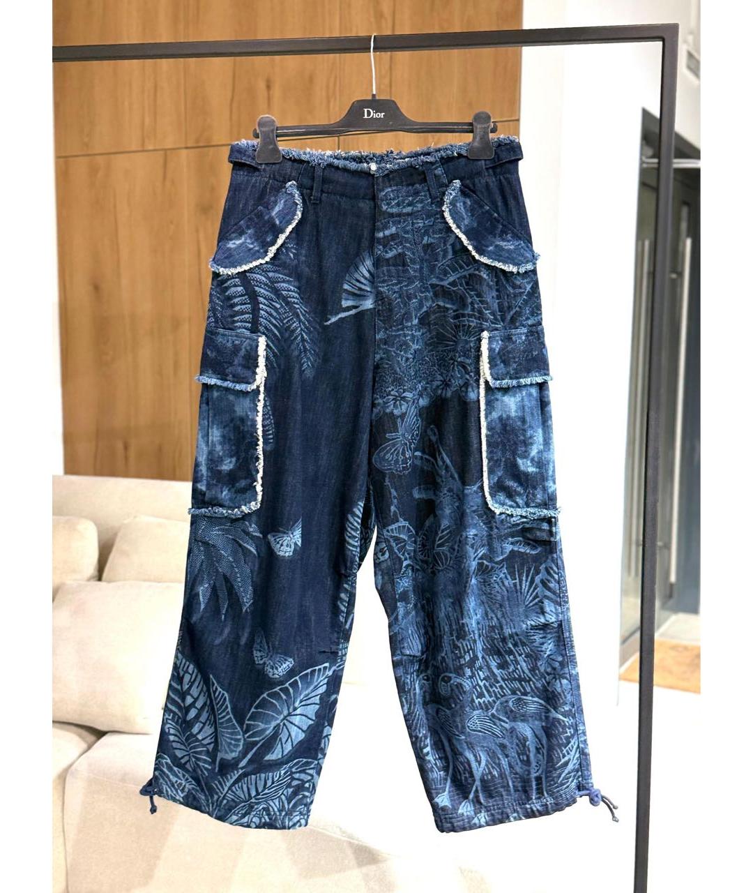 CHRISTIAN DIOR Темно-синие хлопковые прямые джинсы, фото 3