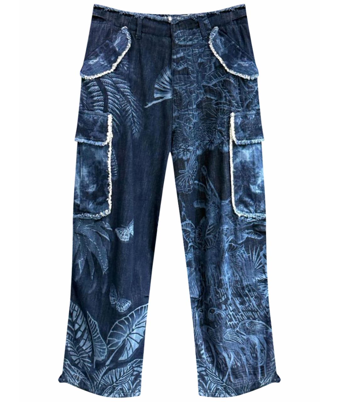 CHRISTIAN DIOR Темно-синие хлопковые прямые джинсы, фото 1