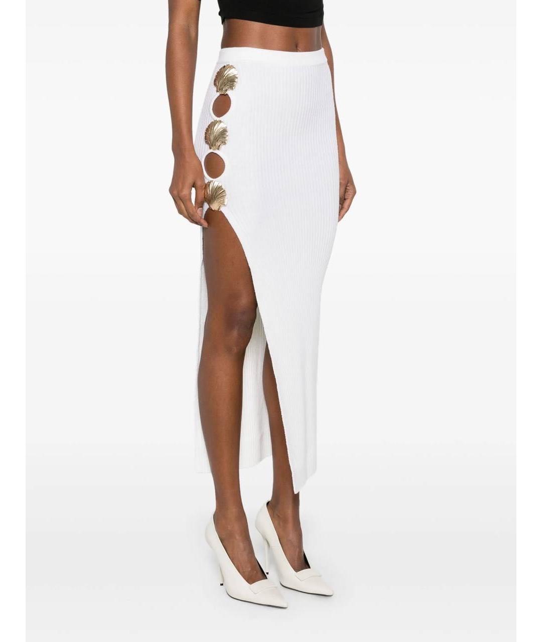 GIUSEPPE DI MORABITO Белая шерстяная юбка миди, фото 8