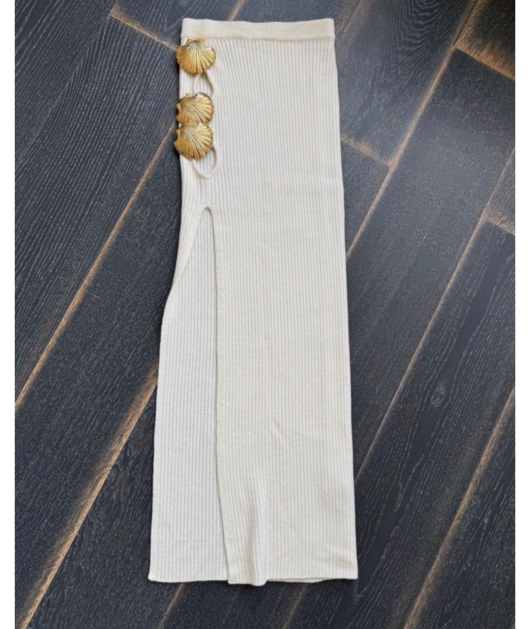 GIUSEPPE DI MORABITO Белая шерстяная юбка миди, фото 6
