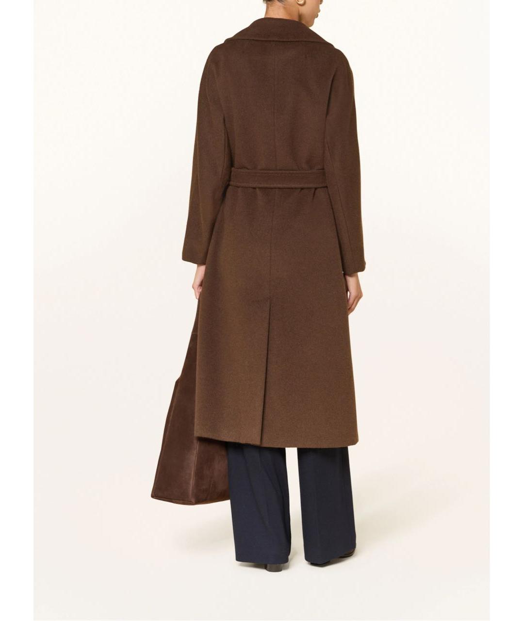 WEEKEND MAX MARA Коричневое шерстяное пальто, фото 3