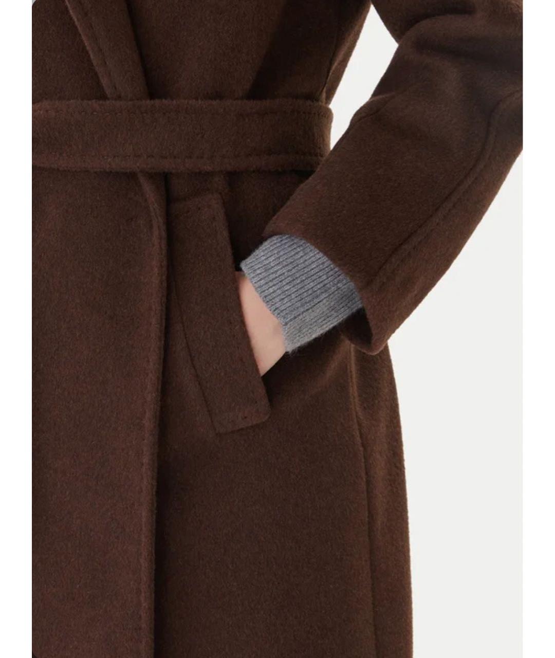 WEEKEND MAX MARA Коричневое шерстяное пальто, фото 5