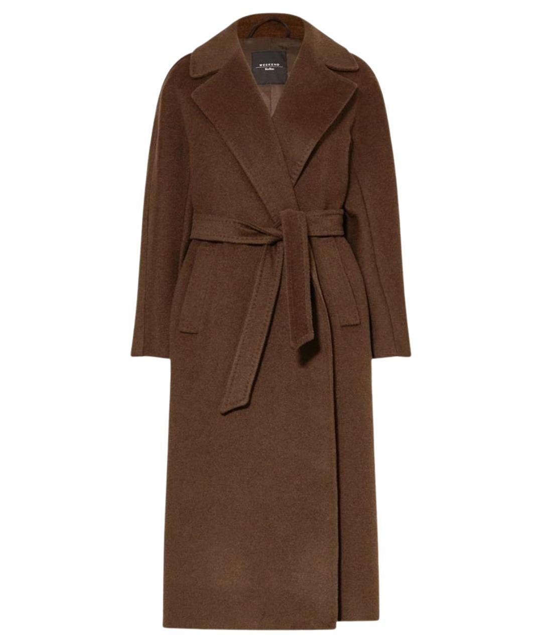 WEEKEND MAX MARA Коричневое шерстяное пальто, фото 1
