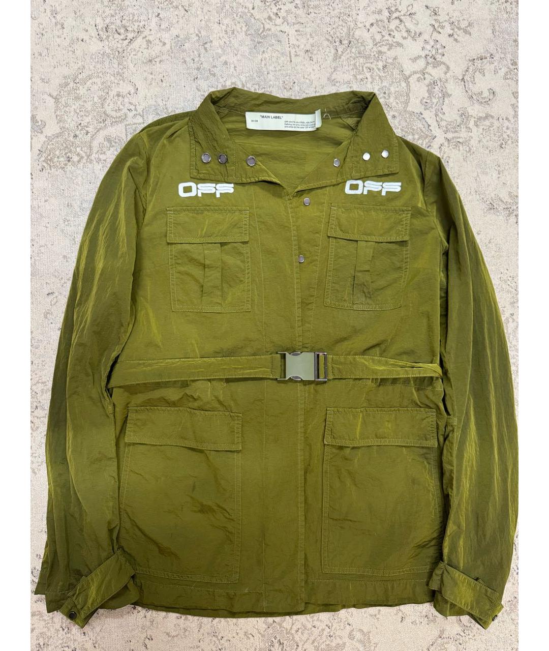 OFF-WHITE Хаки полиамидовая куртка, фото 3